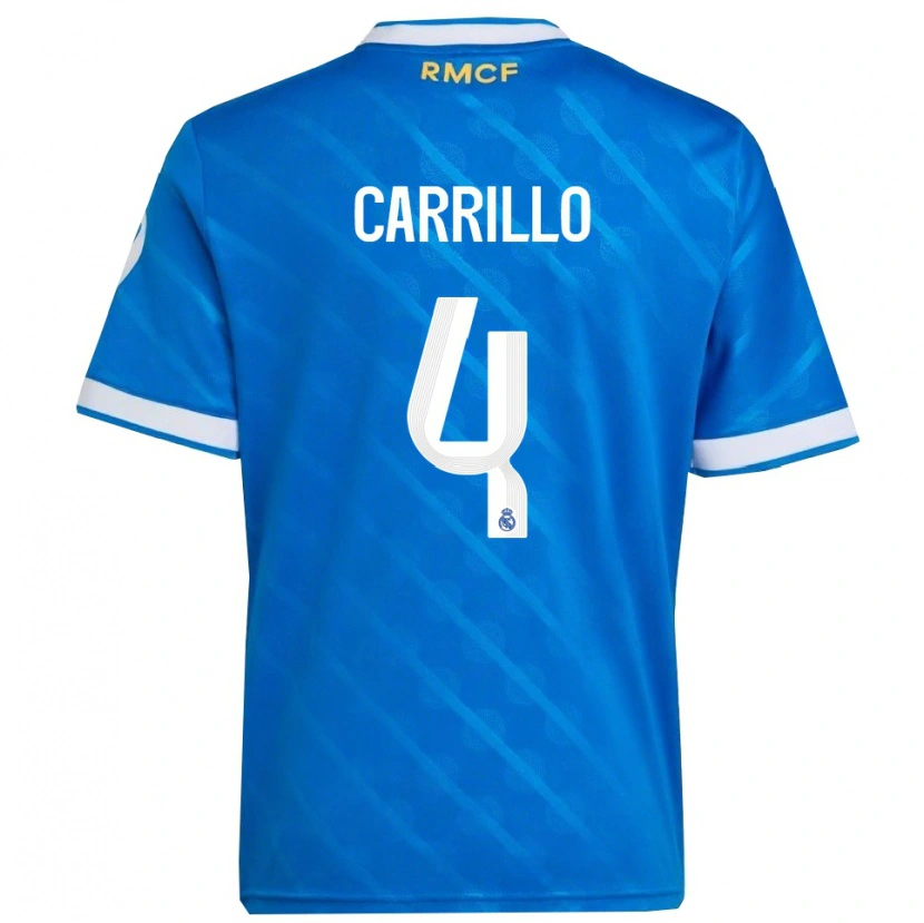 Danxen Dame Alvaro Carrillo #4 Blå Hvit Tredje Sett Drakt Trøye 2025/26 Skjorter T-Skjorte