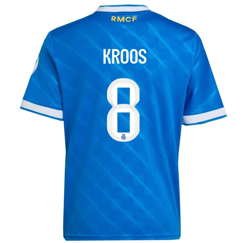 Danxen Dame Toni Kroos #8 Blå Hvit Tredje Sett Drakt Trøye 2025/26 Skjorter T-Skjorte
