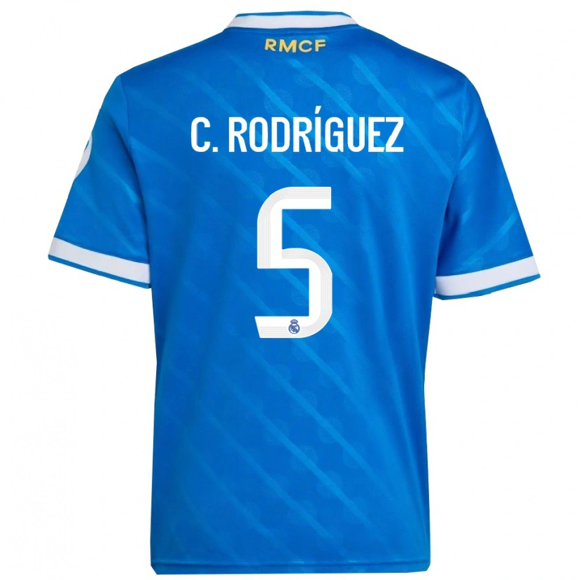 Danxen Dame Carlos Rodríguez #5 Blå Hvit Tredje Sett Drakt Trøye 2025/26 Skjorter T-Skjorte