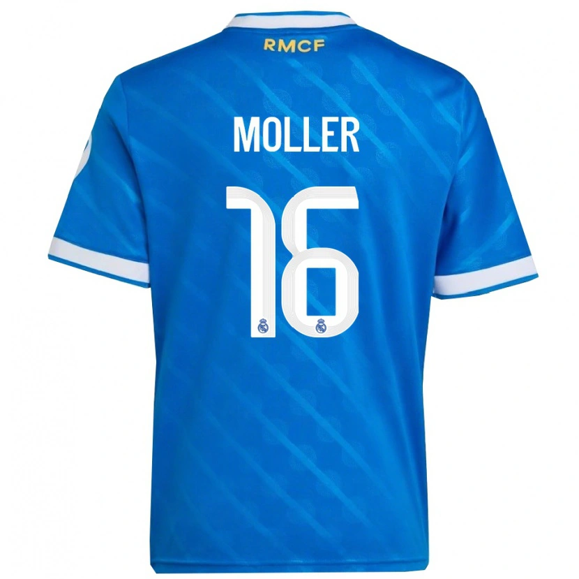 Danxen Dame Caroline Moller #16 Blå Hvit Tredje Sett Drakt Trøye 2025/26 Skjorter T-Skjorte