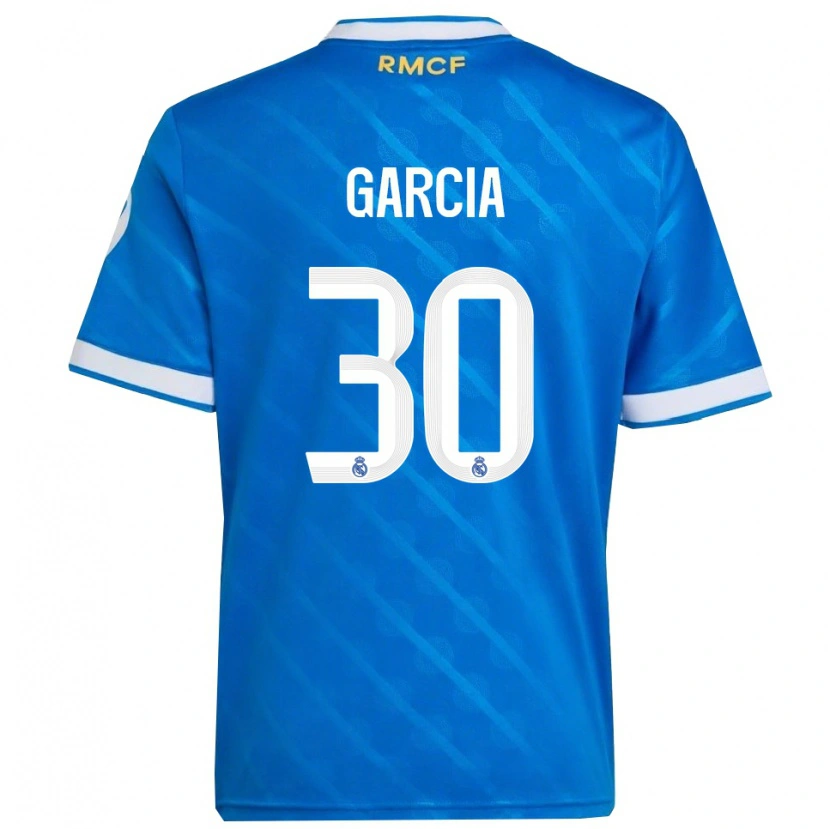 Danxen Dame Gonzalo García #30 Blå Hvit Tredje Sett Drakt Trøye 2025/26 Skjorter T-Skjorte