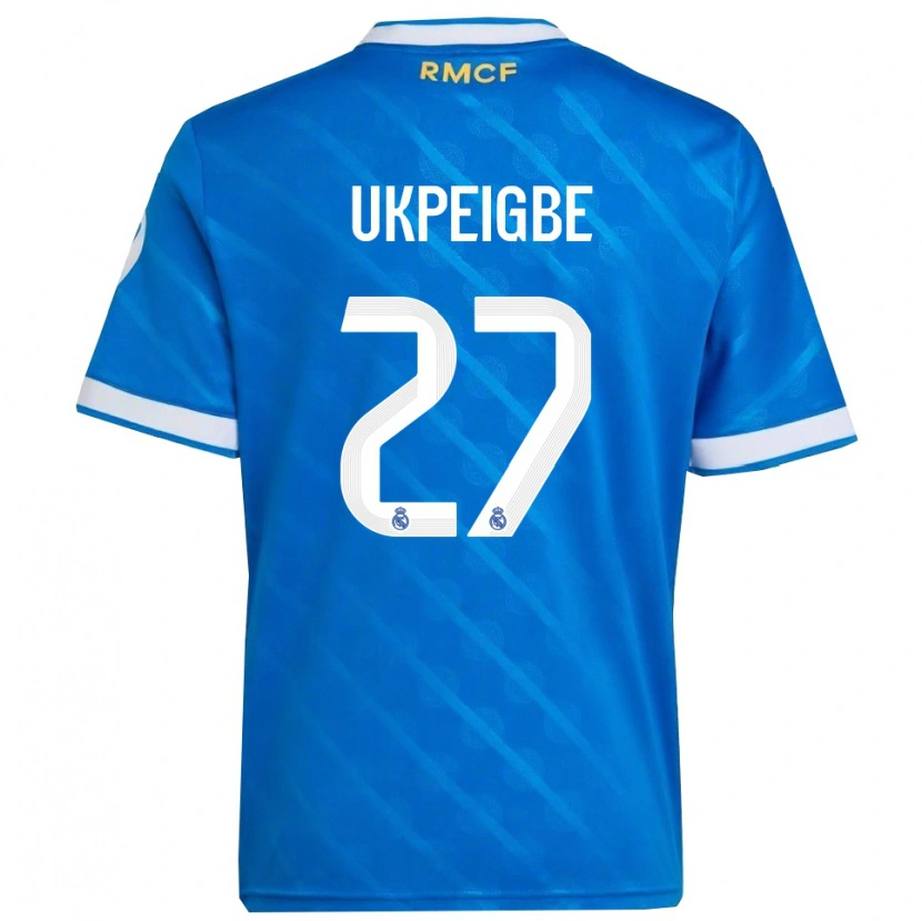Danxen Dame Melvin Ukpeigbe #27 Blå Hvit Tredje Sett Drakt Trøye 2025/26 Skjorter T-Skjorte