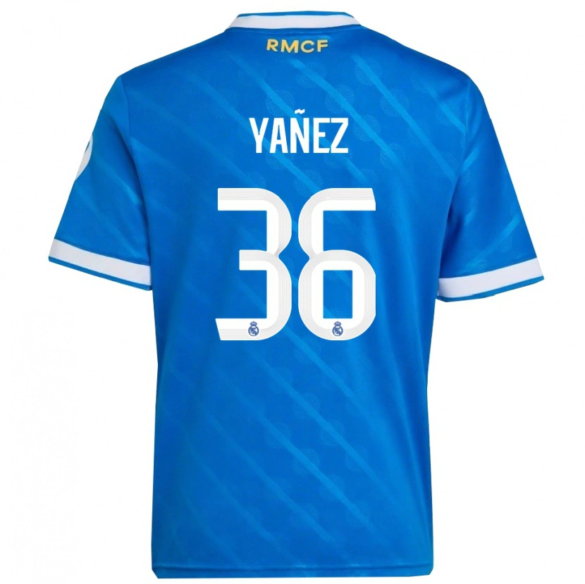 Danxen Dame Daniel Yáñez #36 Blå Hvit Tredje Sett Drakt Trøye 2025/26 Skjorter T-Skjorte
