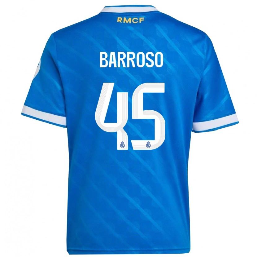Danxen Dame Jaime Barroso #45 Blå Hvit Tredje Sett Drakt Trøye 2025/26 Skjorter T-Skjorte