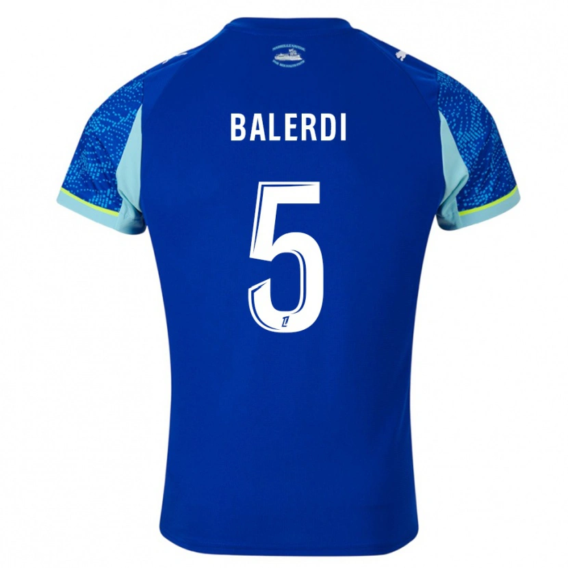 Danxen Dame Leonardo Balerdi #5 Lyseblå Hvit Tredje Sett Drakt Trøye 2025/26 Skjorter T-Skjorte