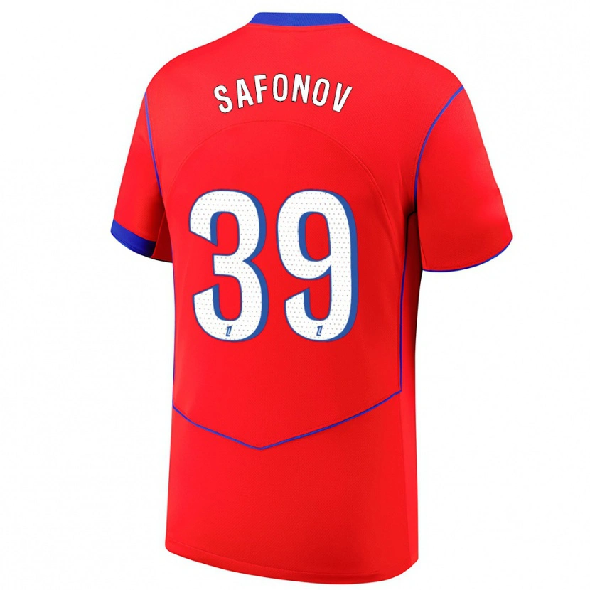 Danxen Dame Matvey Safonov #39 Rød Blå Hvit Tredje Sett Drakt Trøye 2025/26 Skjorter T-Skjorte