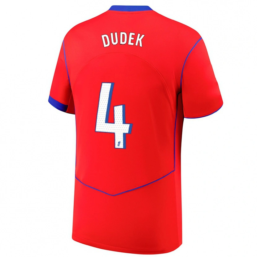 Danxen Dame Paulina Dudek #4 Rød Blå Hvit Tredje Sett Drakt Trøye 2025/26 Skjorter T-Skjorte