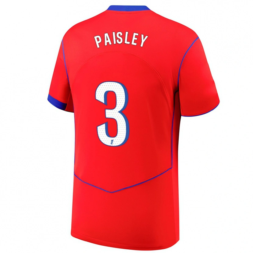 Danxen Dame Jarell Paisley #3 Rød Blå Hvit Tredje Sett Drakt Trøye 2025/26 Skjorter T-Skjorte