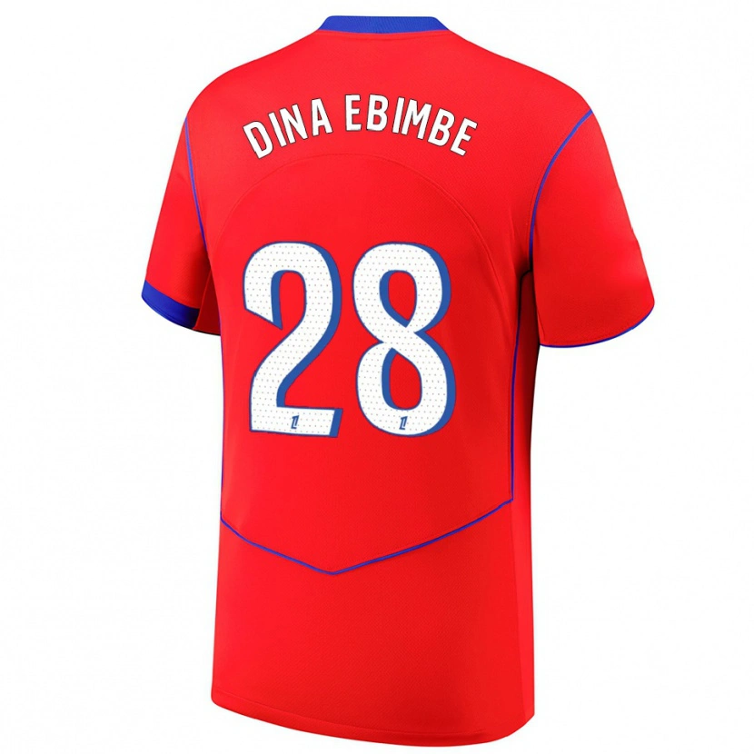 Danxen Dame Eric Junior Dina Ebimbe #28 Rød Blå Hvit Tredje Sett Drakt Trøye 2025/26 Skjorter T-Skjorte