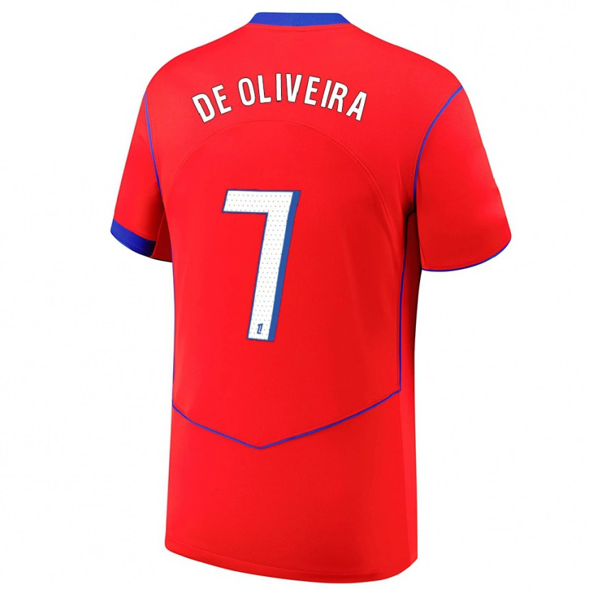 Danxen Dame Mathieu De Oliveira #7 Rød Blå Hvit Tredje Sett Drakt Trøye 2025/26 Skjorter T-Skjorte