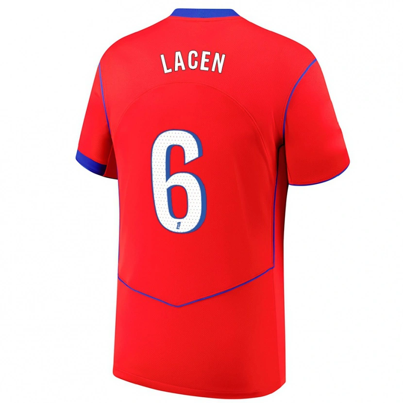 Danxen Dame Michaël Lacen #6 Rød Blå Hvit Tredje Sett Drakt Trøye 2025/26 Skjorter T-Skjorte