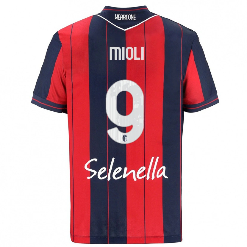 Danxen Barn Mattia Mioli #9 Rød Marineblå Hjemmetrøye Drakt Trøye 2025/26 Skjorter T-Skjorte