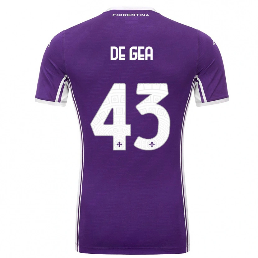 Danxen Barn David De Gea #43 Lilla Hvit Hjemmetrøye Drakt Trøye 2025/26 Skjorter T-Skjorte