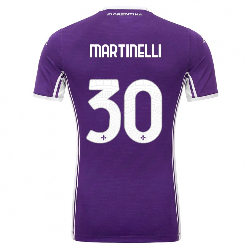 Danxen Barn Tommaso Martinelli #30 Lilla Hvit Hjemmetrøye Drakt Trøye 2025/26 Skjorter T-Skjorte