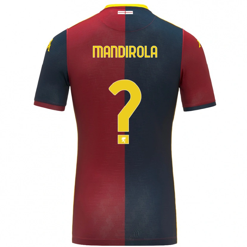 Danxen Barn Gabriele Mandirola #0 Rød Kongeblå Hjemmetrøye Drakt Trøye 2025/26 Skjorter T-Skjorte