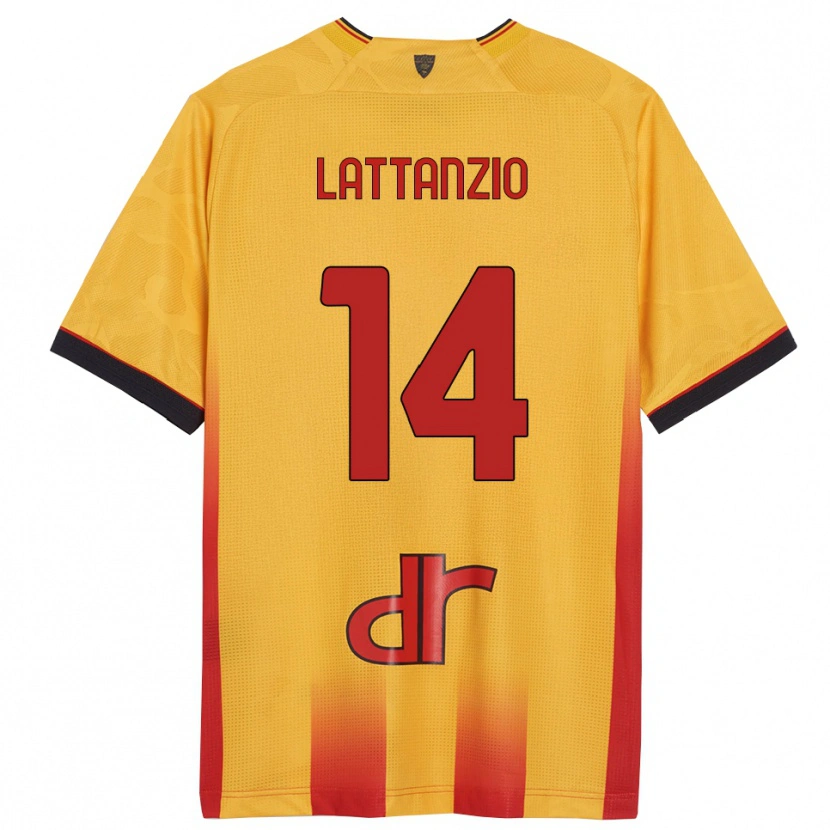 Danxen Barn Gianluca Lattanzio #14 Gul Oransje Hjemmetrøye Drakt Trøye 2025/26 Skjorter T-Skjorte