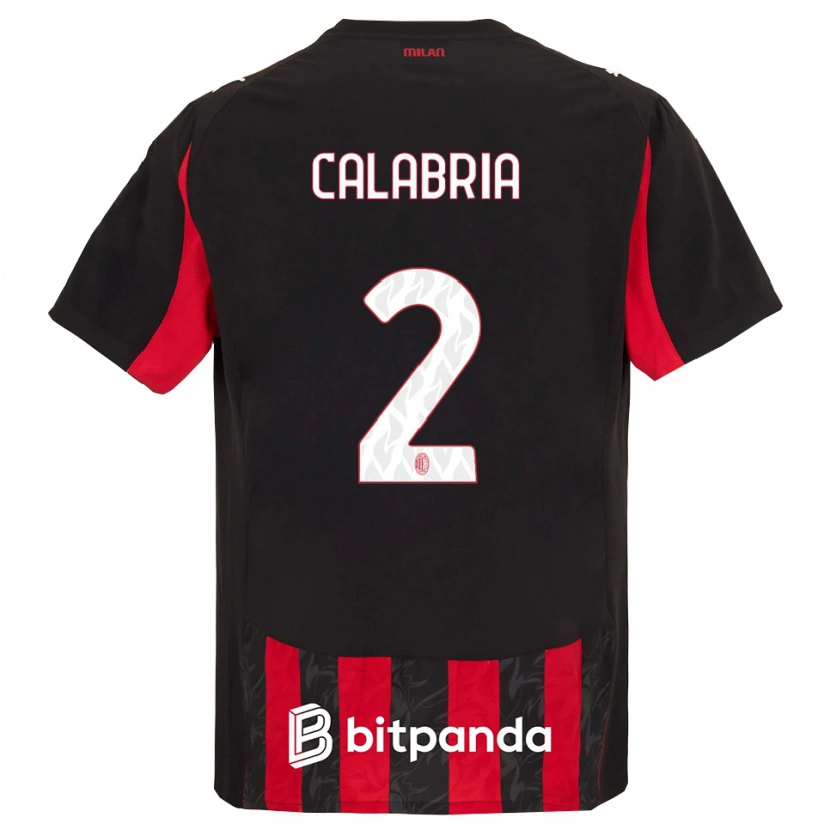 Danxen Barn Davide Calabria #2 Rød Svart Hjemmetrøye Drakt Trøye 2025/26 Skjorter T-Skjorte