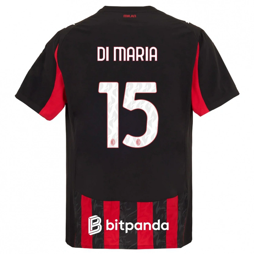 Danxen Barn Alessandro Di Maria #15 Rød Svart Hjemmetrøye Drakt Trøye 2025/26 Skjorter T-Skjorte