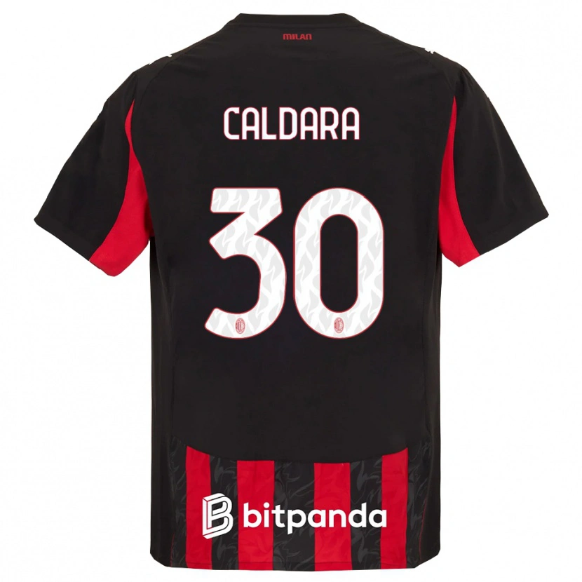 Danxen Barn Mattia Caldara #30 Rød Svart Hjemmetrøye Drakt Trøye 2025/26 Skjorter T-Skjorte