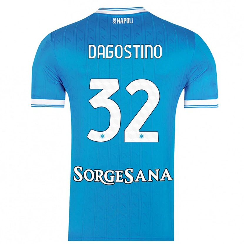 Danxen Barn Giuseppe Dagostino #32 Lyseblå Hvit Hjemmetrøye Drakt Trøye 2025/26 Skjorter T-Skjorte