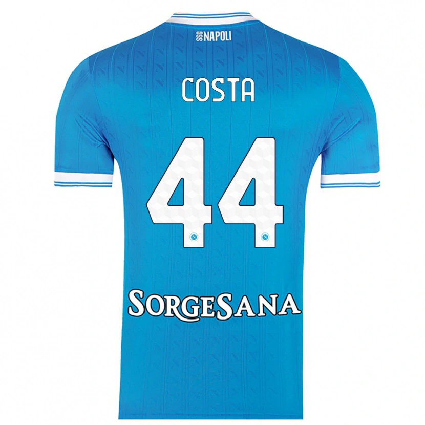 Danxen Barn Filippo Costa #44 Lyseblå Hvit Hjemmetrøye Drakt Trøye 2025/26 Skjorter T-Skjorte