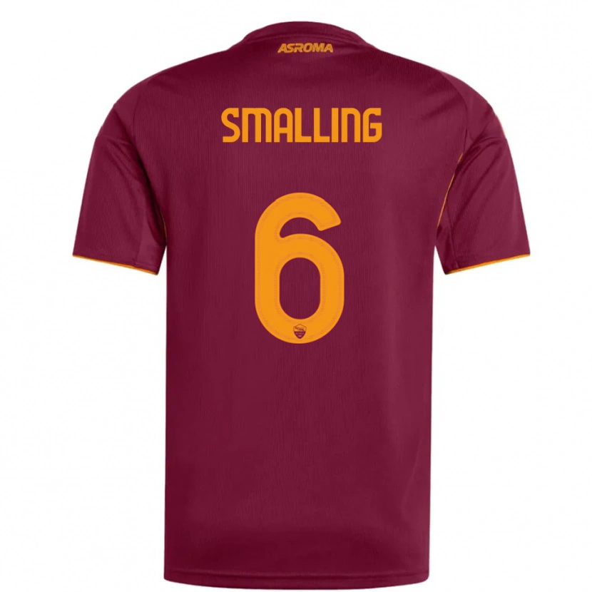 Danxen Barn Chris Smalling #6 Burgunder Oransje Hjemmetrøye Drakt Trøye 2025/26 Skjorter T-Skjorte