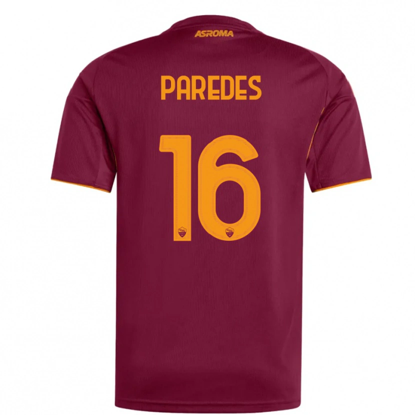 Danxen Barn Leandro Paredes #16 Burgunder Oransje Hjemmetrøye Drakt Trøye 2025/26 Skjorter T-Skjorte