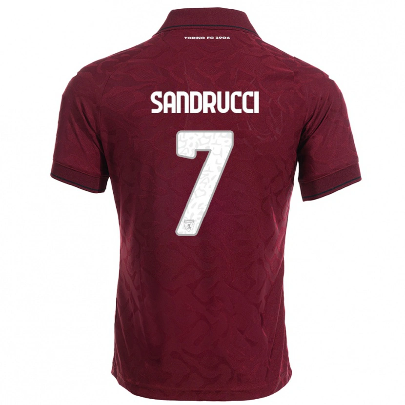 Danxen Barn Romeo Sandrucci #7 Burgunder Hvit Hjemmetrøye Drakt Trøye 2025/26 Skjorter T-Skjorte
