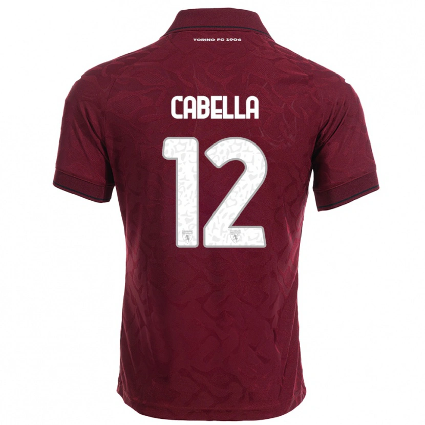 Danxen Barn Matteo Cabella #12 Burgunder Hvit Hjemmetrøye Drakt Trøye 2025/26 Skjorter T-Skjorte