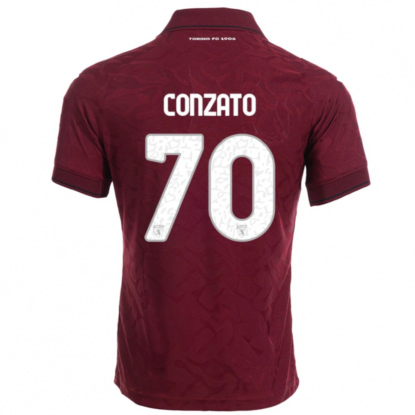 Danxen Barn Filippo Conzato #70 Burgunder Hvit Hjemmetrøye Drakt Trøye 2025/26 Skjorter T-Skjorte