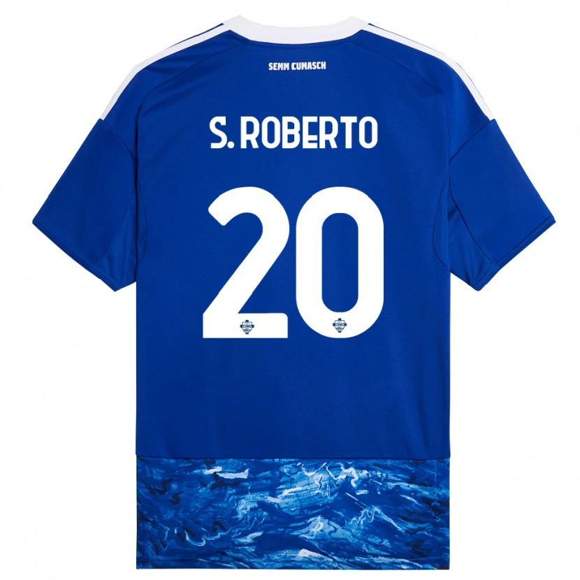 Danxen Barn Sergi Roberto #20 Blå Hvit Hjemmetrøye Drakt Trøye 2025/26 Skjorter T-Skjorte