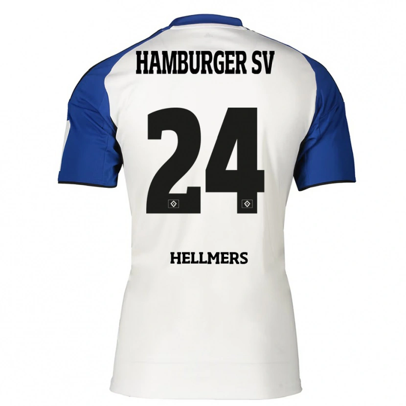 Danxen Barn Maximilian Hellmers #24 Hvit Blå Hjemmetrøye Drakt Trøye 2025/26 Skjorter T-Skjorte