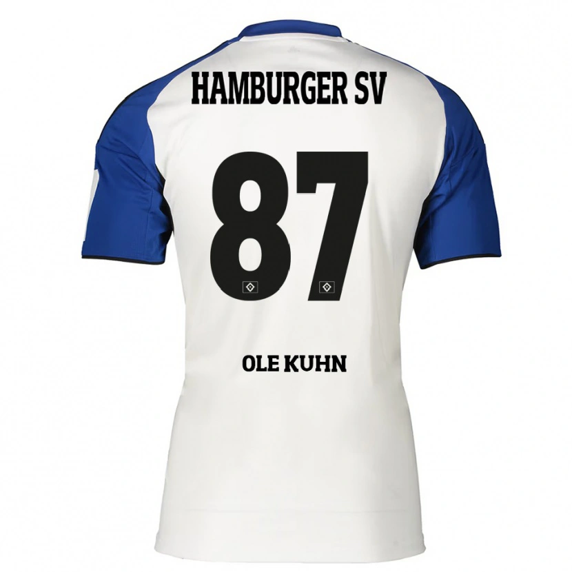 Danxen Barn Niklas Ole Kühn #87 Hvit Blå Hjemmetrøye Drakt Trøye 2025/26 Skjorter T-Skjorte