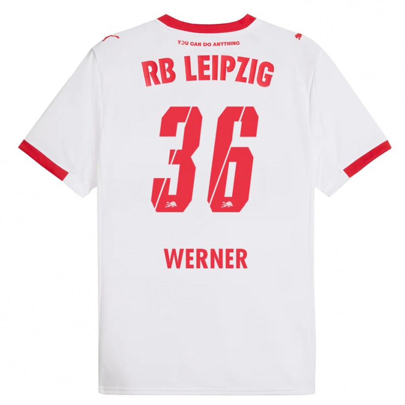 Danxen Barn Timo Werner #36 Hvit Rød Hjemmetrøye Drakt Trøye 2025/26 Skjorter T-Skjorte
