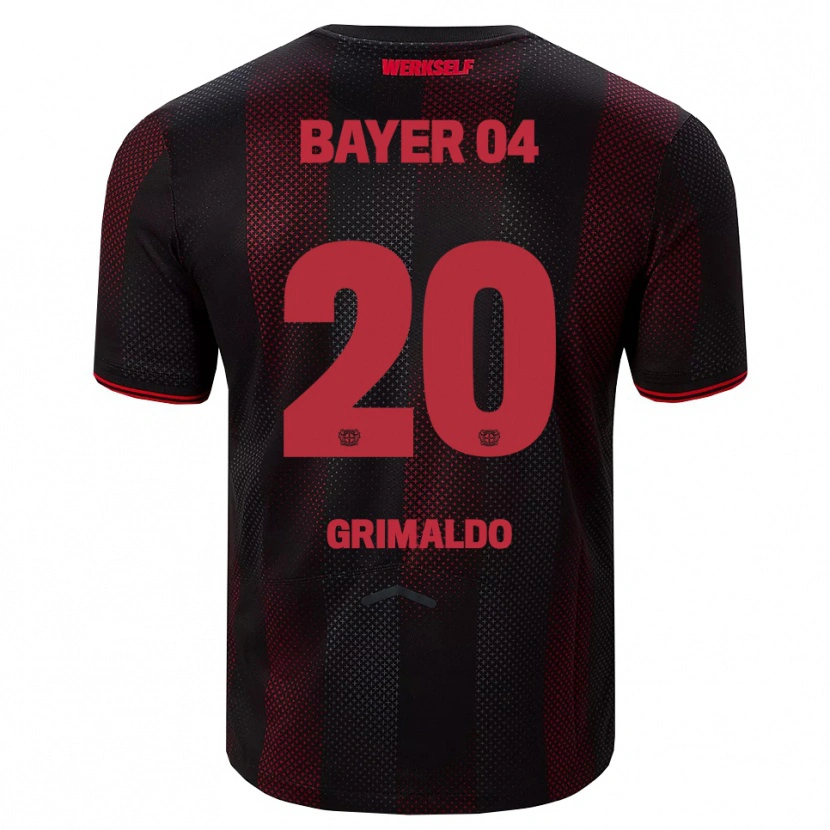 Danxen Barn Alejandro Grimaldo #20 Svart Rød Hjemmetrøye Drakt Trøye 2025/26 Skjorter T-Skjorte