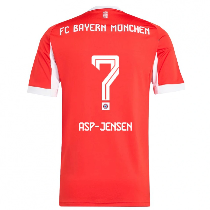Danxen Barn Jonathan Asp-Jensen #0 Hvit Rød Hjemmetrøye Drakt Trøye 2025/26 Skjorter T-Skjorte