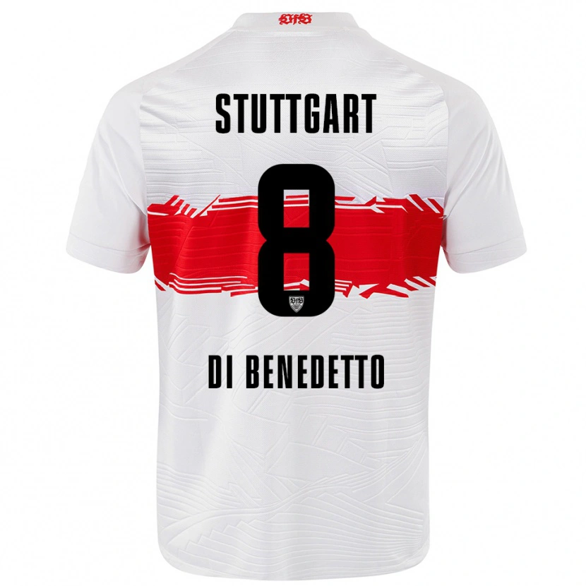 Danxen Barn Samuele Di Benedetto #8 Hvit Rød Hjemmetrøye Drakt Trøye 2025/26 Skjorter T-Skjorte