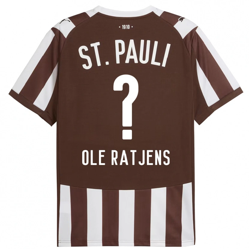 Danxen Barn Sven Ole Ratjens #0 Kaffe Hvit Hjemmetrøye Drakt Trøye 2025/26 Skjorter T-Skjorte