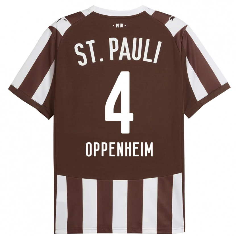 Danxen Barn Merle Oppenheim #4 Kaffe Hvit Hjemmetrøye Drakt Trøye 2025/26 Skjorter T-Skjorte