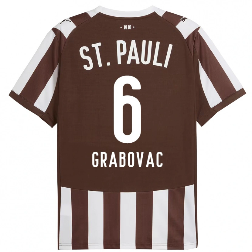 Danxen Barn Danijel Grabovac #6 Kaffe Hvit Hjemmetrøye Drakt Trøye 2025/26 Skjorter T-Skjorte