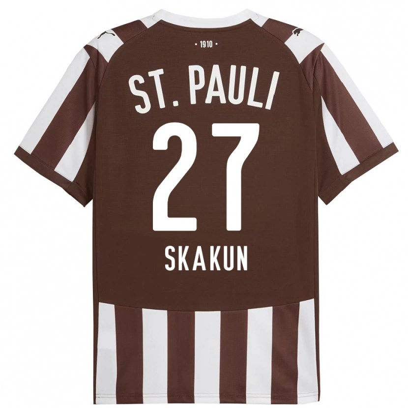 Danxen Barn Oleg Skakun #27 Kaffe Hvit Hjemmetrøye Drakt Trøye 2025/26 Skjorter T-Skjorte