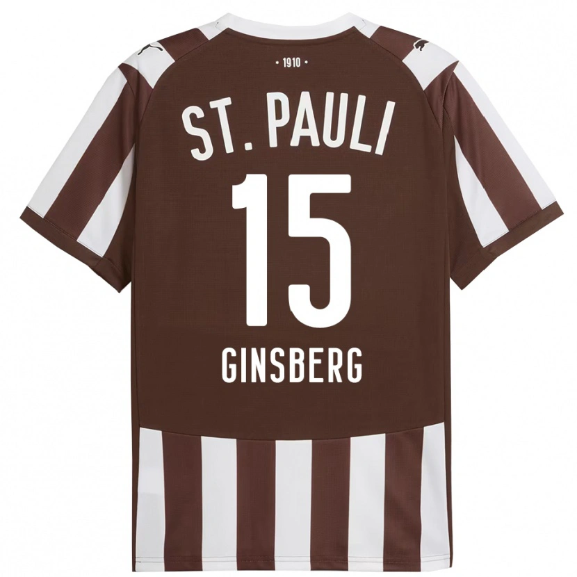 Danxen Barn Pauline Ginsberg #15 Kaffe Hvit Hjemmetrøye Drakt Trøye 2025/26 Skjorter T-Skjorte