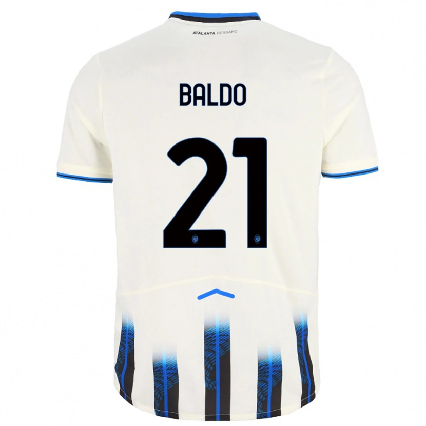 Danxen Barn Nicolò Baldo #21 Hvit Blå Bortetrøye Drakt Trøye 2025/26 Skjorter T-Skjorte
