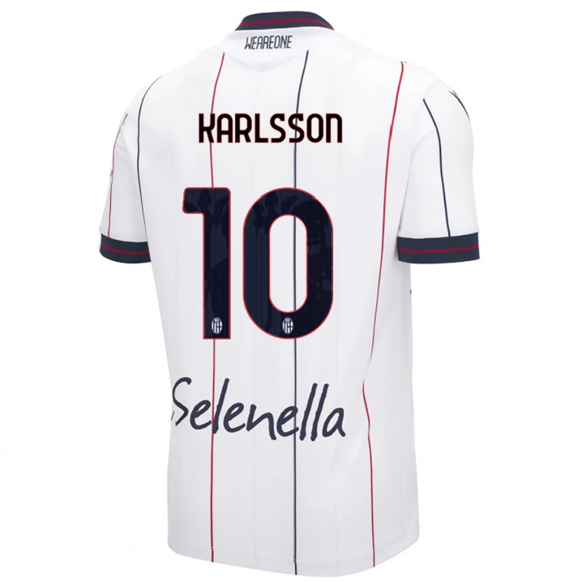 Danxen Barn Jesper Karlsson #10 Hvit Kongeblå Bortetrøye Drakt Trøye 2025/26 Skjorter T-Skjorte