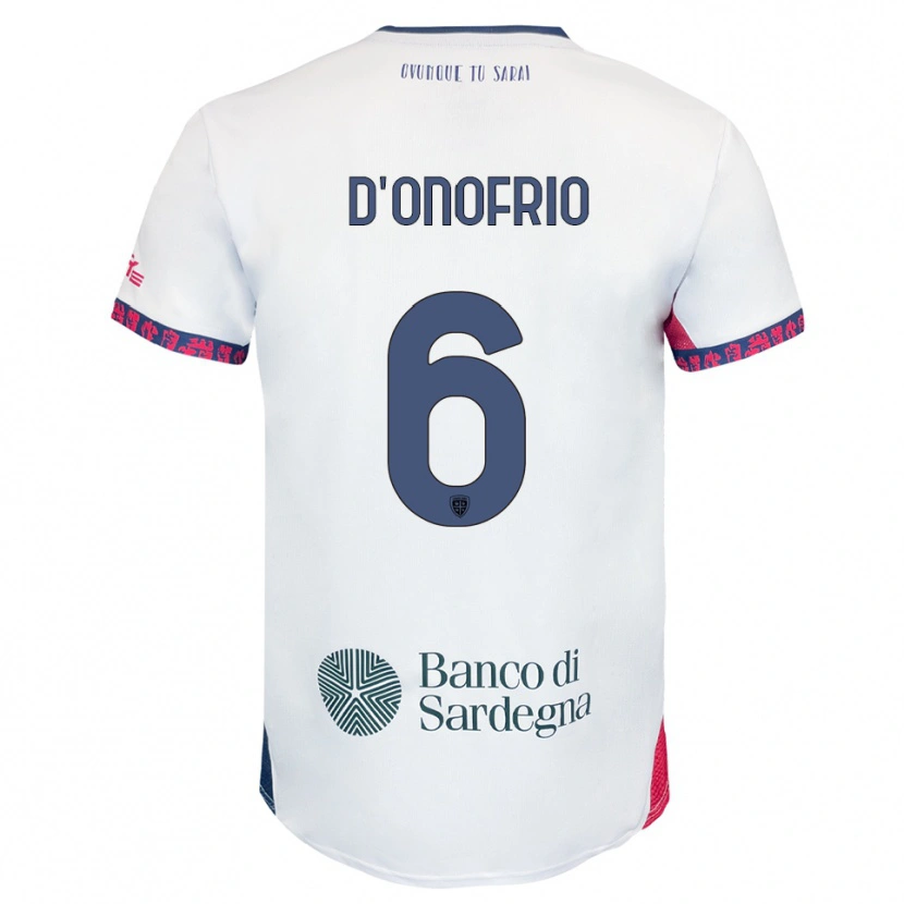 Danxen Barn Vincenzo D'onofrio #6 Hvit Marineblå Rød Bortetrøye Drakt Trøye 2025/26 Skjorter T-Skjorte
