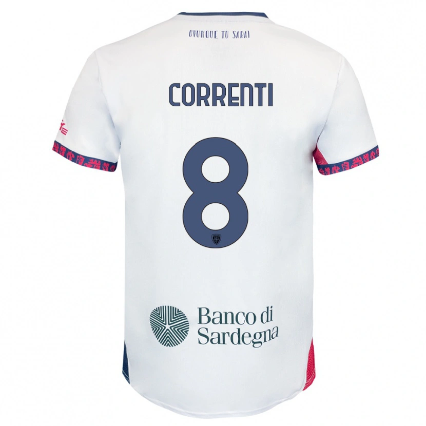 Danxen Barn Gabriele Correnti #8 Hvit Marineblå Rød Bortetrøye Drakt Trøye 2025/26 Skjorter T-Skjorte