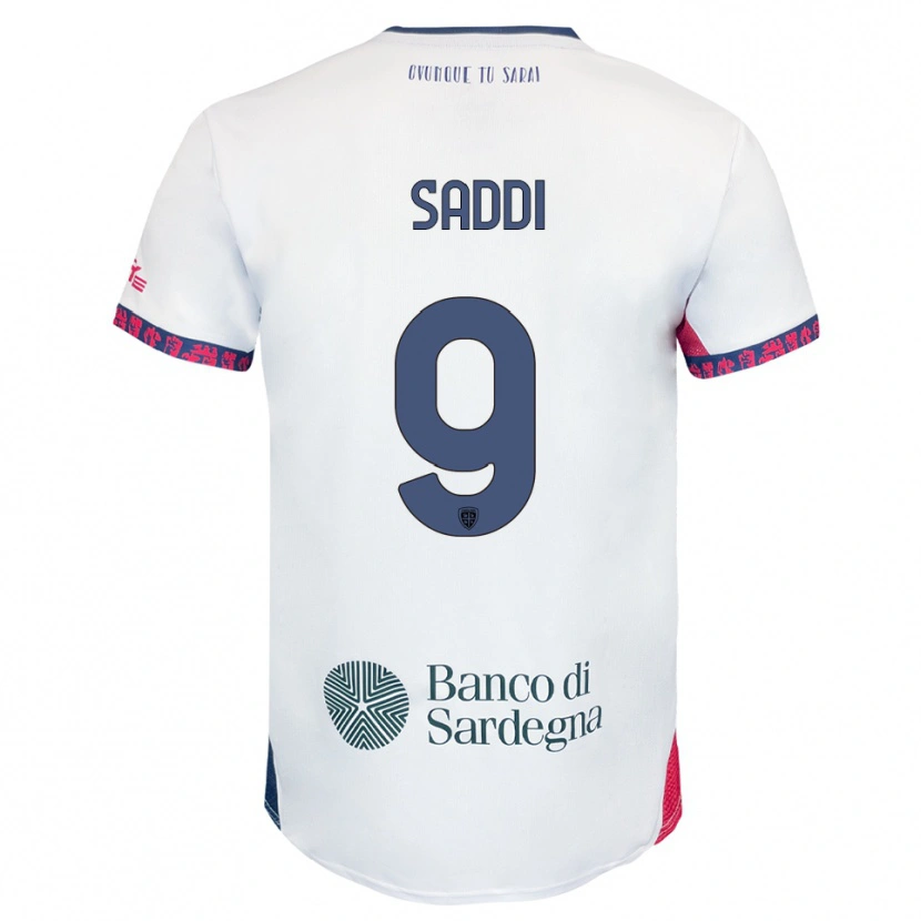 Danxen Barn Gianluca Saddi #9 Hvit Marineblå Rød Bortetrøye Drakt Trøye 2025/26 Skjorter T-Skjorte