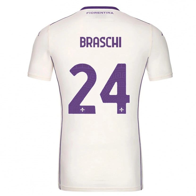Danxen Barn Riccardo Braschi #24 Hvit Lilla Rød Bortetrøye Drakt Trøye 2025/26 Skjorter T-Skjorte