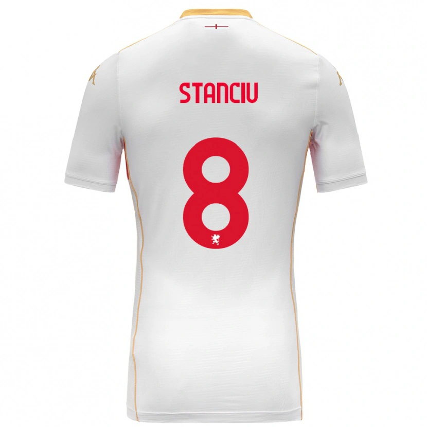 Danxen Barn Nicolae Stanciu #8 Hvit Rød Bortetrøye Drakt Trøye 2025/26 Skjorter T-Skjorte