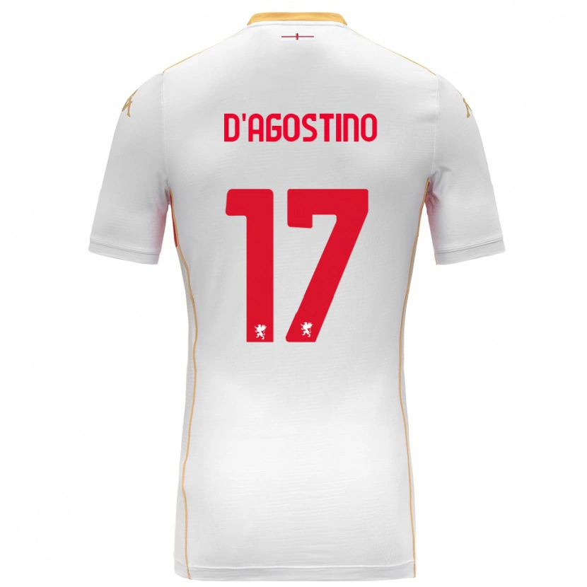 Danxen Barn Riccardo D'agostino #17 Hvit Rød Bortetrøye Drakt Trøye 2025/26 Skjorter T-Skjorte